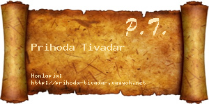 Prihoda Tivadar névjegykártya